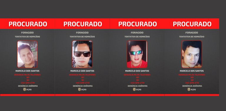 PCPR divulga foto de homem foragido por tentativa de homicídio em Ponta Grossa